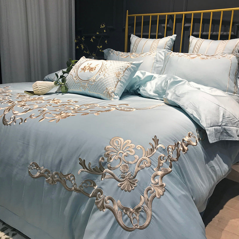 Bed Sheet Duvet Cover Simple Embroidery Four-piece Pure Cotton Pi-Mart