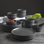Nordic Ceramic Rice Bowl Steak Plate Deep  Household Tableware Dish Set Pi-Mart