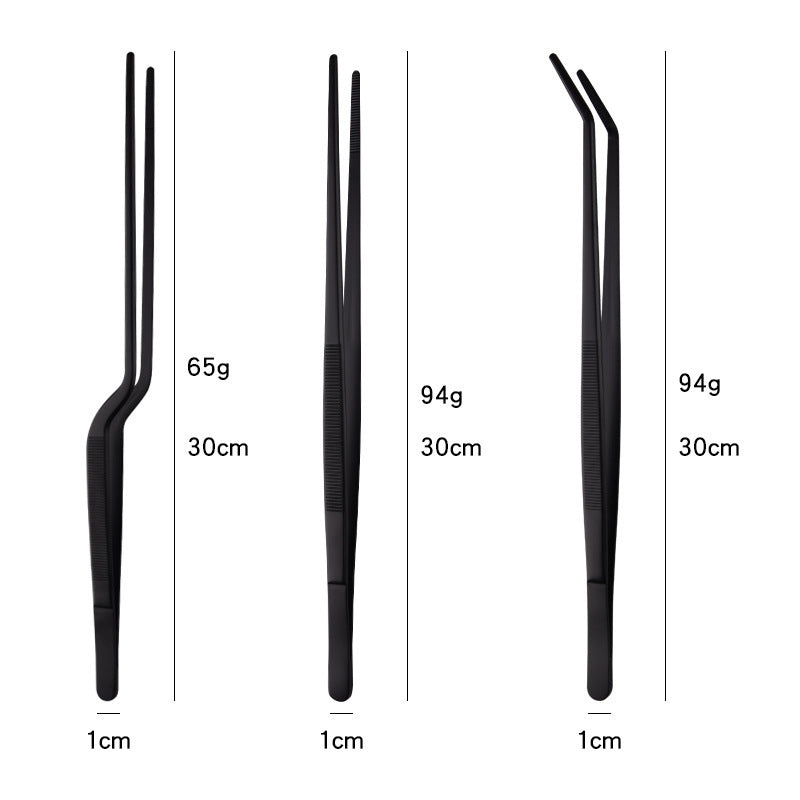 Stainless Steel Barbecue Tongs Outdoor Retro Long-handle Clip Fried Steak Anti-scald Restaurant Kitchen Plate Holder Pi-Mart