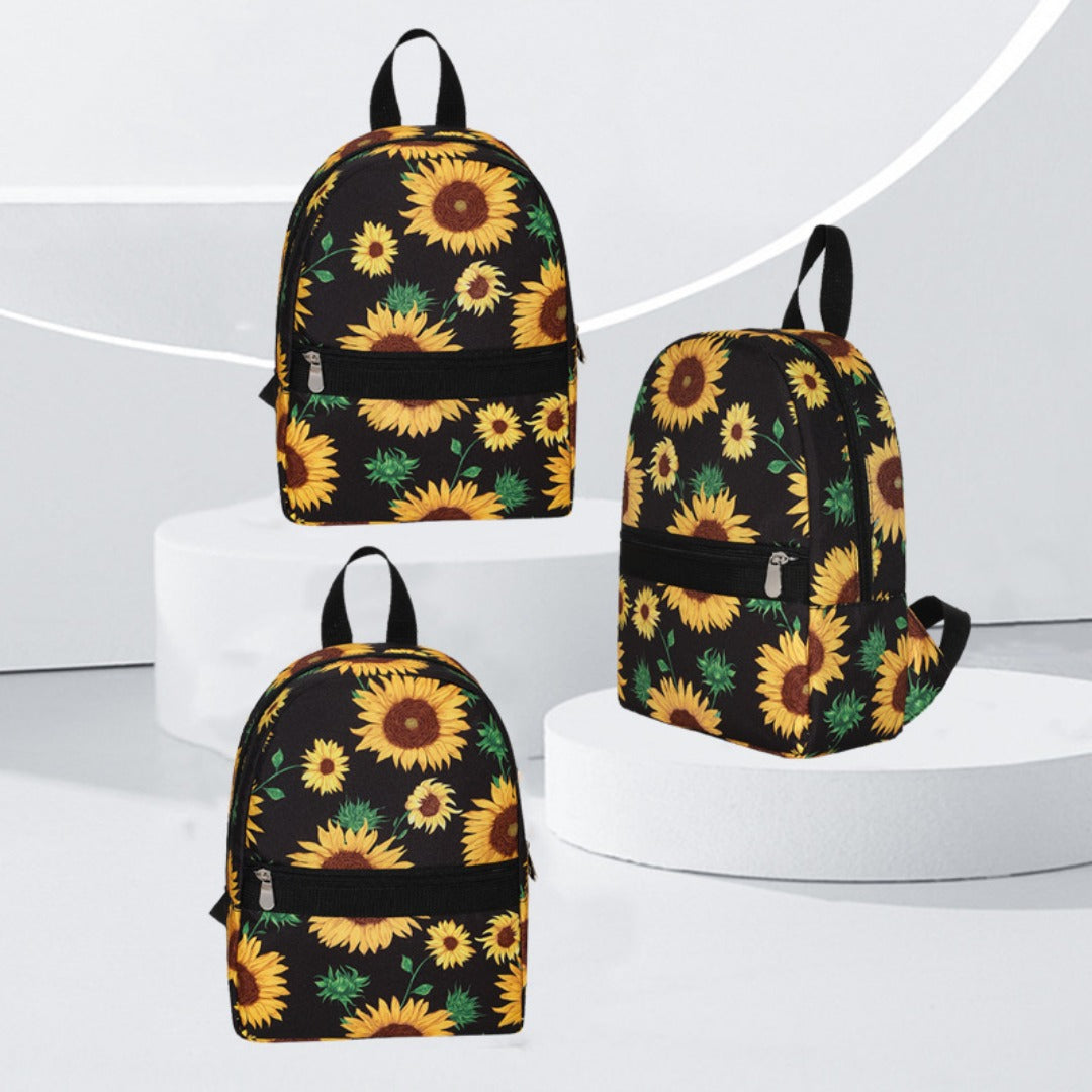 Sunflower pattern backpack, large capacity lightweight backpack purse, travel goods nylon storage backpack - SJB-DIAMOND ELITES