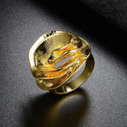 Creative Irregular Flower Ring Copper 18K Gold Women's