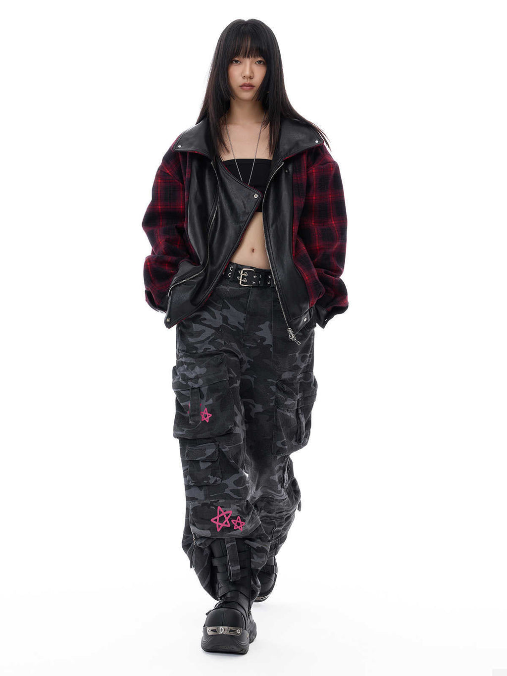 Motorcycle Reversible Jacket Pu Shuai Vibe Leather Coat Pi-Mart
