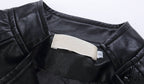 Motorcycle Leather Jacket Large Coat Woman