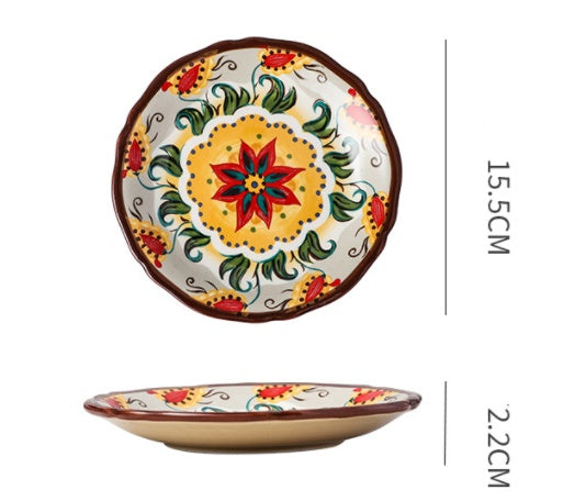 Underglaze Ceramic Tableware Bohemian Household Dishes Pi-Mart