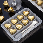 304 Heart-shaped Gold Stainless Steel Ice Cube Pi-Mart