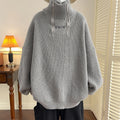 High Collar Sweater Men's Loose Premium Long Sleeve Knitted Coat Pi-Mart