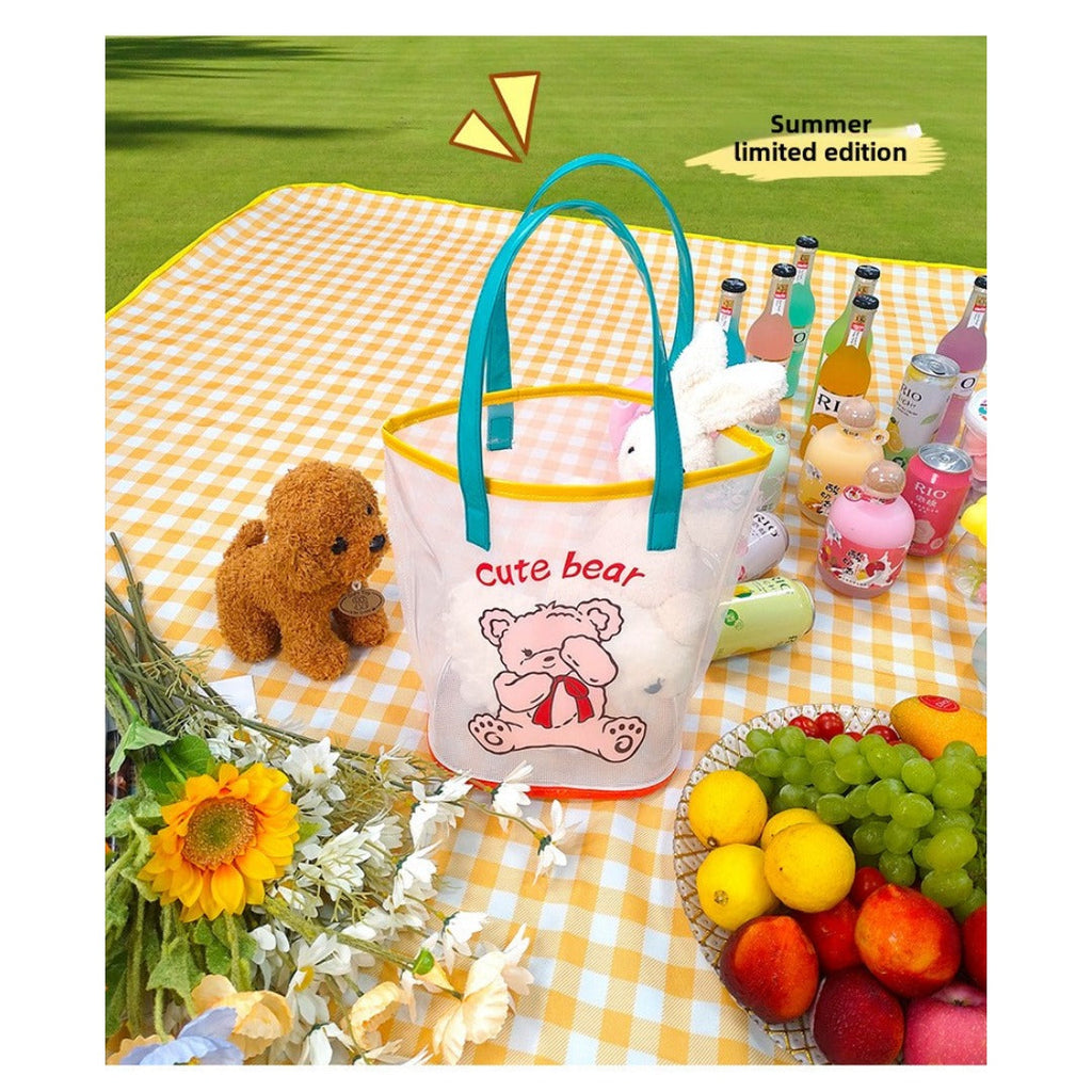 Frosted translucent PVC jelly bag, portable large-capacity beach bag, swimming bag, - SJB-DIAMOND ELITES