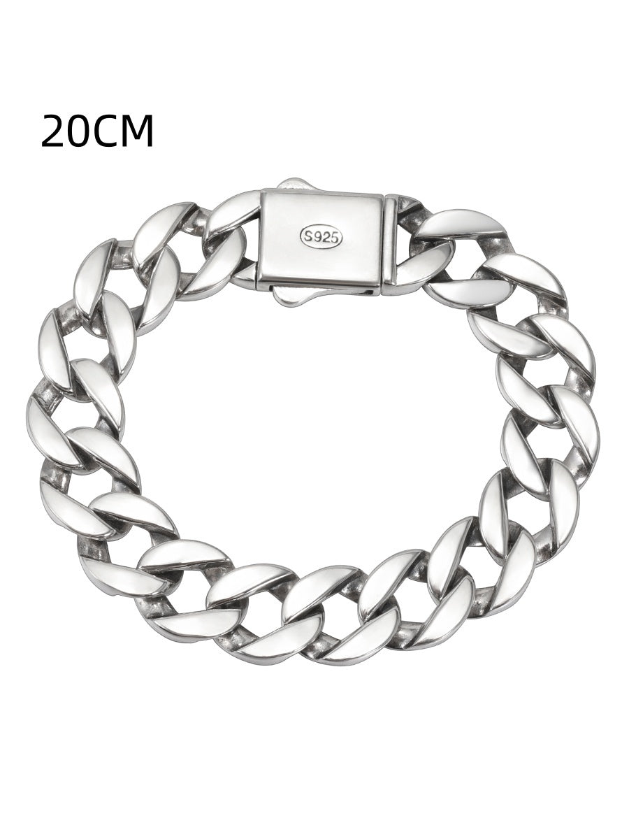 S925 Sterling Silver 13mm Thick Cuban Bracelet Pi-Mart