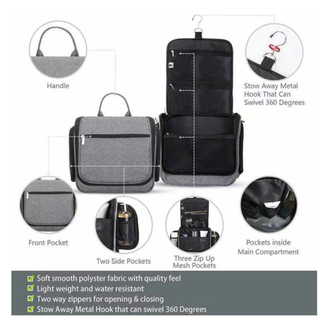 wash bag, storage bag hanging, portable cosmetic bag, wash set travel bag large capacity storage - SJB-DIAMOND ELITES