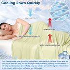Cooling Blanket For Hot Sleepers - Soft, Breathable, Lightweight, Portable Silky Durable Single Layer Throw With Reversible Design, Ideal For Home Office Travel Car, Summer Use, Machine Washable - 1Pc Lootquake LLC
