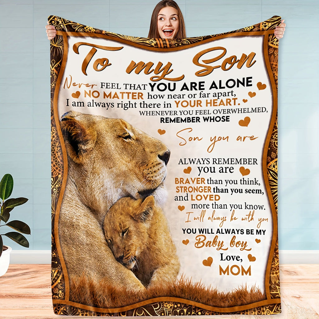 Soft & Cozy 1pc Flannel Throw Blanket - Warm Couch & Bed Accessory - Perfect Mom to Son Gift for Birthday, Graduation Lootquake LLC