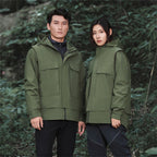 3-in-1 Waterproof Winter Jacket for Men & Women - Removable Down Liner Hooded Windbreaker (5000mm, 90 White Duck Down) - S-6XL Pi-Mart