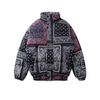 Retro Cashew Flower Full Print Padded Coat Pi-Mart
