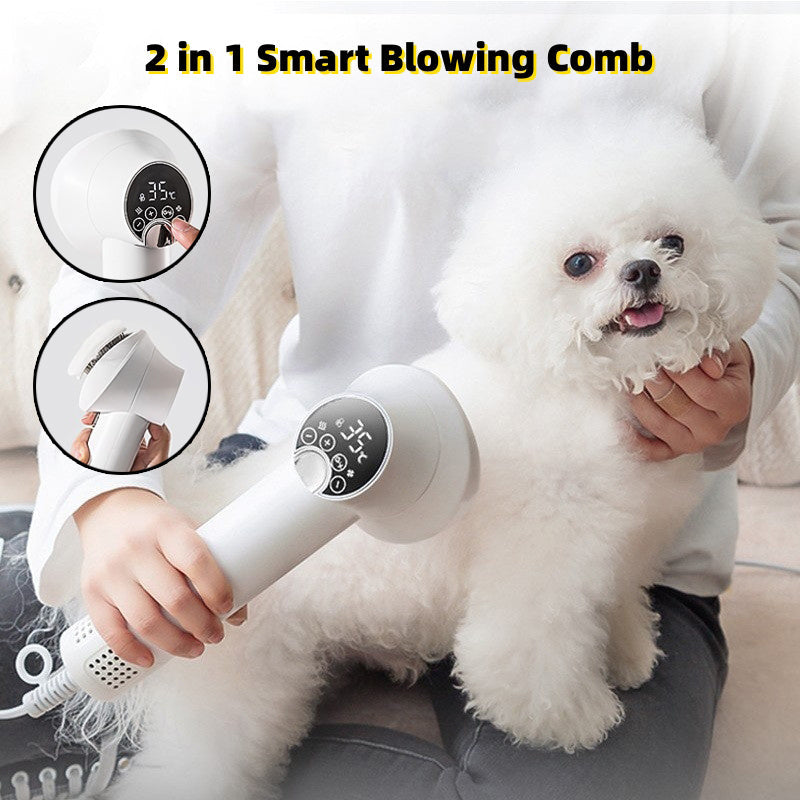 Smart Pet Hair Dryer Dog Golden Retriever Cat Grooming Hairdressing Blow & Comb Silent No Harm Pet Cleaning Supplies Pet Products Pi-Mart
