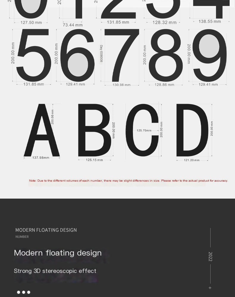 Acrylic Floating House Number Pi-Mart