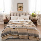 Autumn And Winter Milk Velvet Thickened Yarn-dyed Blankets Multifunctional Nap Pi-Mart