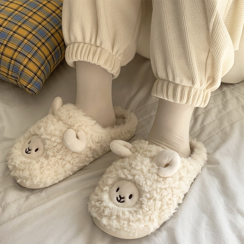 Plush Bedroom Cotton Fluffy Slippers Pi-Mart