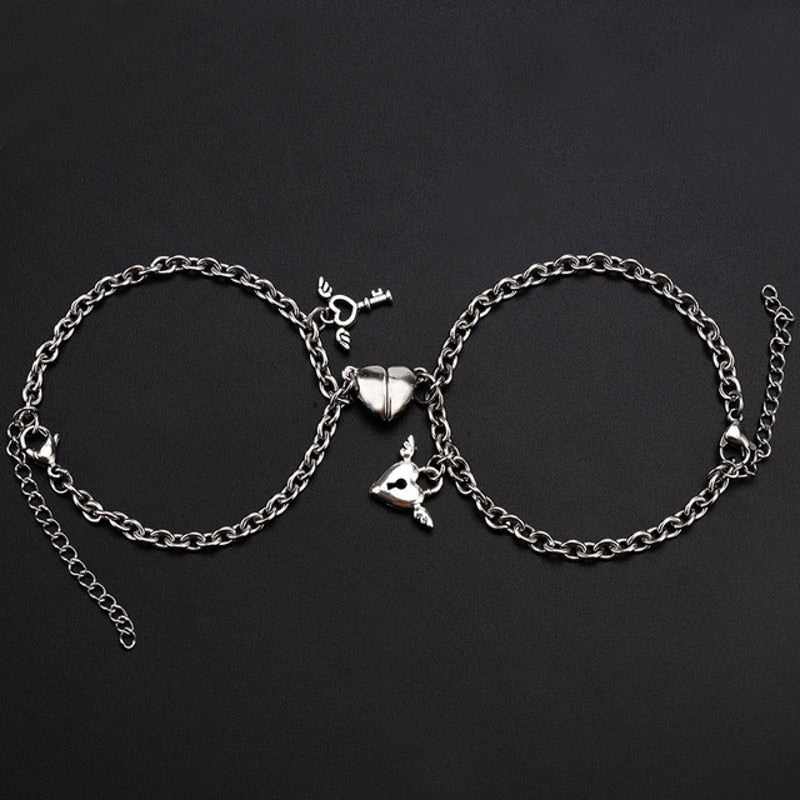 2Pcs Heart Magnet Bracelet for Lovers Pi-Mart