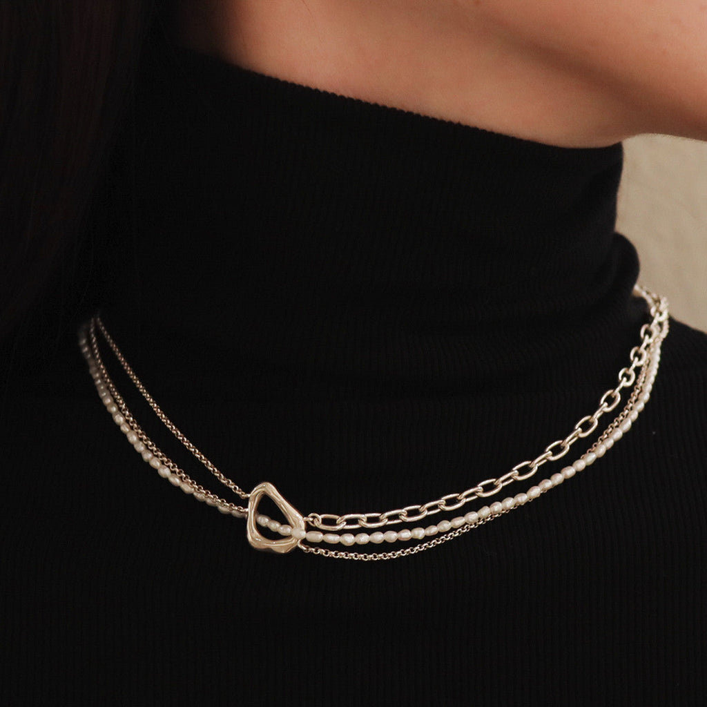 Women's Multi-layer Mix And Match Stitching Pearl Necklace Pi-Mart