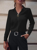 Fashionable Elegant Business Style Long Sleeve Shirt With Pearl Button - SJB-DIAMOND ELITES