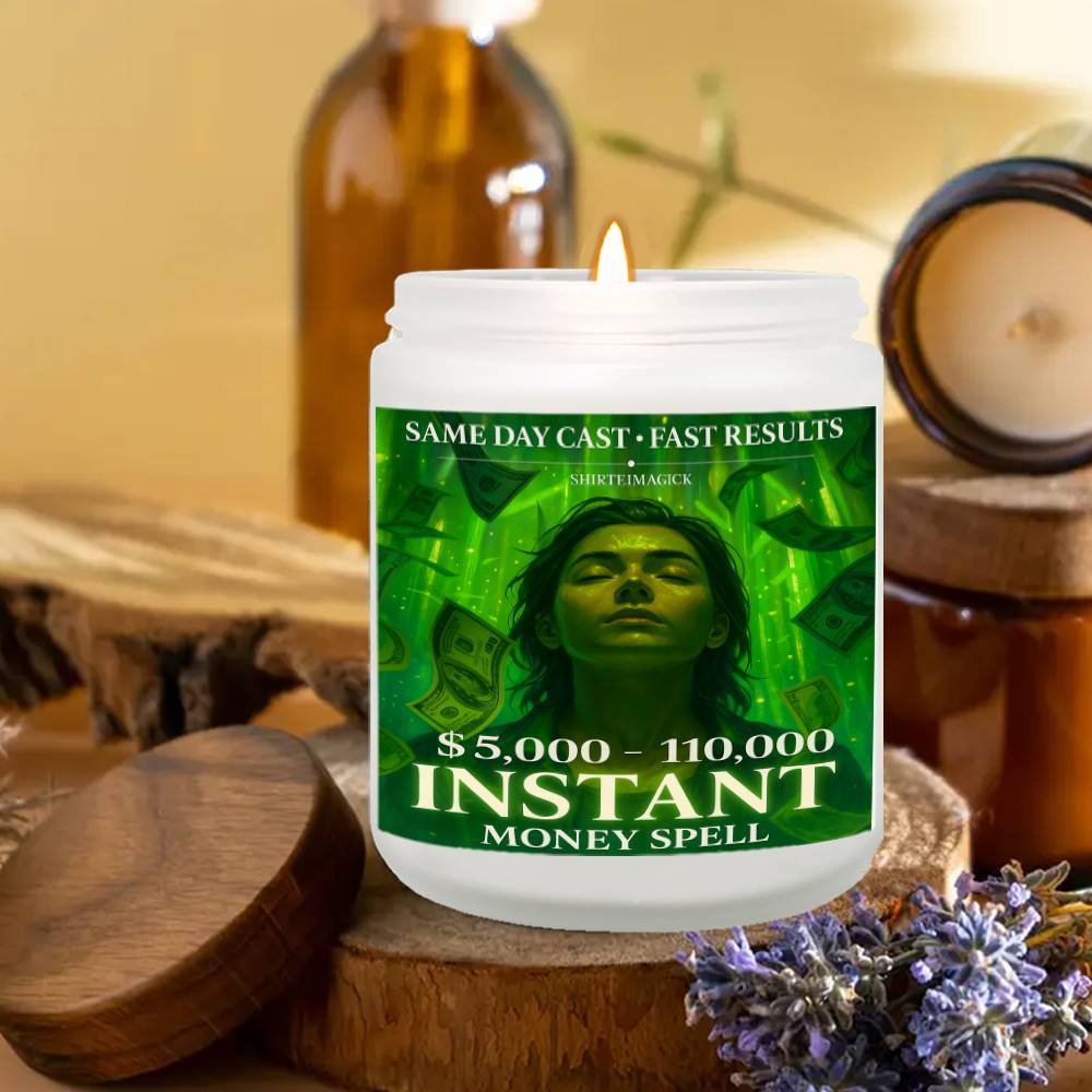 1pc 5. 3 Oz Instant Money Spell Casting Scented Candle Soybean Wax Gift Idea For Women Men Adult Bestie Coworker Husband Wife Him Her Son Daughter Dad Mum Sister Brother Family On Birthday Xmas New Year Funny Unique Essential Lootquake LLC