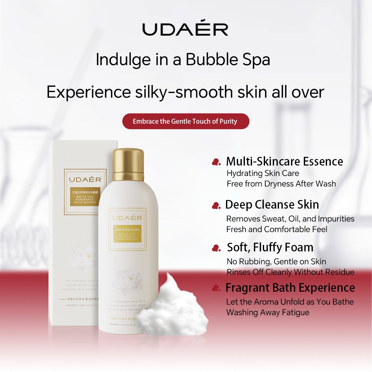 Cream Bubble Bath, Hydrating Shower Gel, Long-lasting Fragrance, Fragrance Body Mousse Lootquake LLC