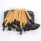 Shadowing 24 Makeup Brushes Set, Brownnatural Wood Pi-Mart