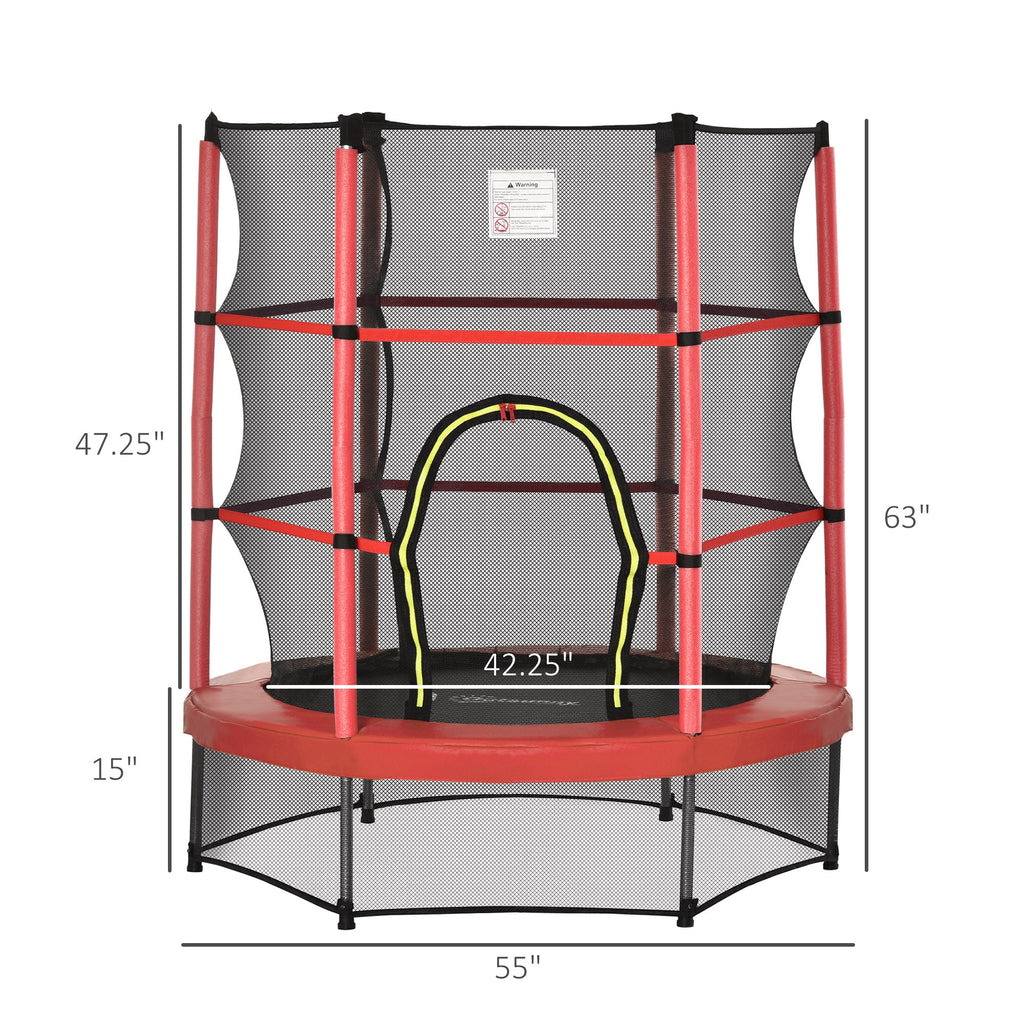 5FT Kids Trampoline with Enclosure Net for Age 3 to 6 Years Pi-Mart