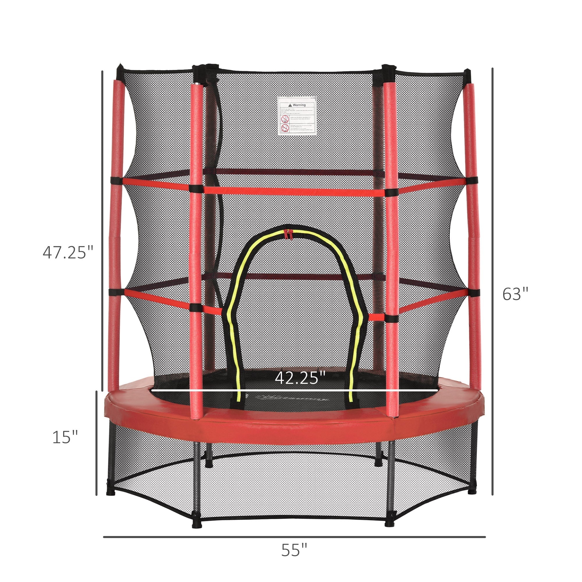 5FT Kids Trampoline with Enclosure Net for Age 3 to 6 Years Pi-Mart