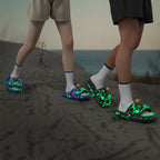 Halloween And Christmas Shoes Ins Luminous Shark Slippers Couple Men Women House Shoes Non-slip Bathroom Slippers Home Pi-Mart