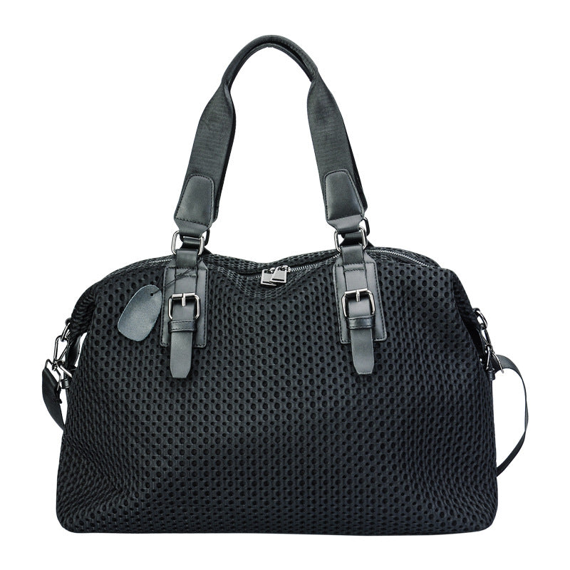 Oversized Tote Crossbody Travel bag Mesh Simple Leisure Big Solid Nylon Laser Hold Shoulder Purse Detachable Strap SHOMICOBOUTIQUE