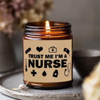 1pc Lavender Scented Candle 5.3oz - "Trust Me, I'm a Nurse" Design with Medical Symbols | Heartfelt Gift for Nurses, Nurse Appreciation, Graduation, Birthdays, Christmas | Soy Wax, Glass Container Lootquake LLC