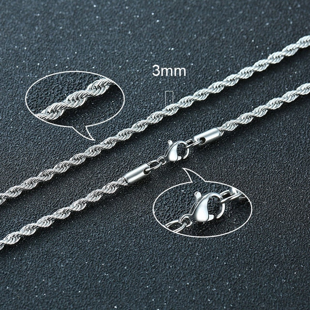 Twisted Rope Figaro Necklaces Pi-Mart