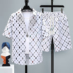 Men's Short-sleeved Suit Youth Student Leisure Sports Cool Shorts Two-piece Set Lootquake LLC