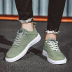 Men Sneakers Lace-up Letter Print Platform Canvas Shoes Sports Pi-Mart
