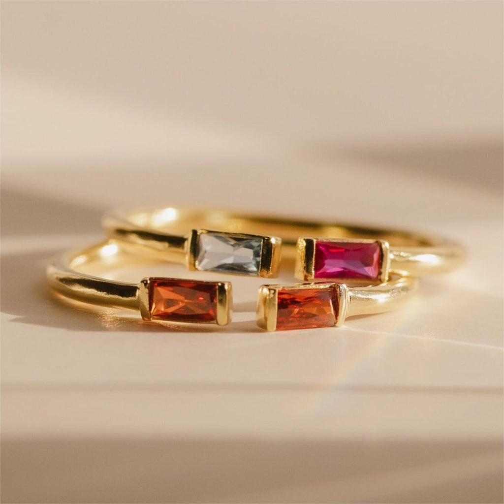 Creative Jewelry Titanium Steel December Birthstone Ring Pi-Mart