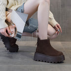 Short Leather Warm Women's Shoes Pi-Mart