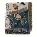 1pc Woven Double-sided Multifunctional Blanket Bohemian Tapestry Hippie Room Decoration Abstract Animals Plants Blanket Tassel Woven Blanket Sofa Blanket Outdoor Hiking Backpack Beach Travel Decoration Blanket Woven Picnic Bl Lootquake LLC