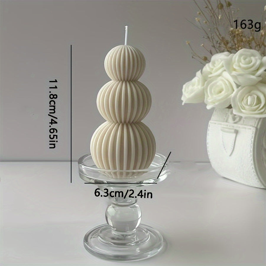 Romantic Wave Sphere Scented Candle - Sandalwood Aroma, Geometric Design for Home Decor, Perfect for Valentine's Day & Special Occasions Lootquake LLC