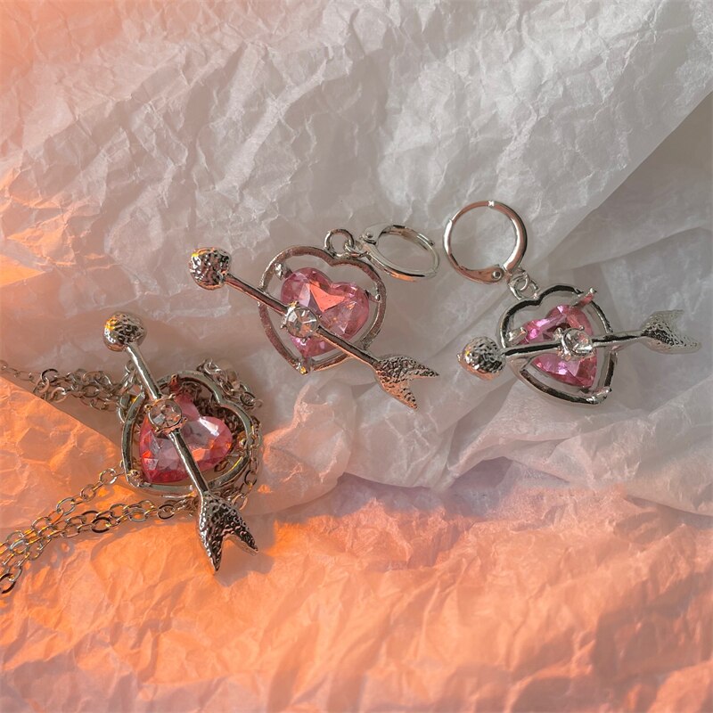 Cupid Heart Necklace and Earrings Pi-Mart