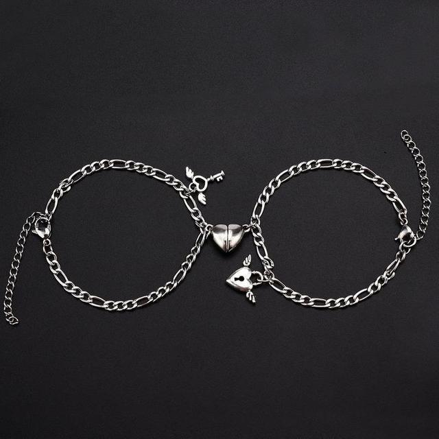 2Pcs Heart Magnet Bracelet for Lovers Pi-Mart