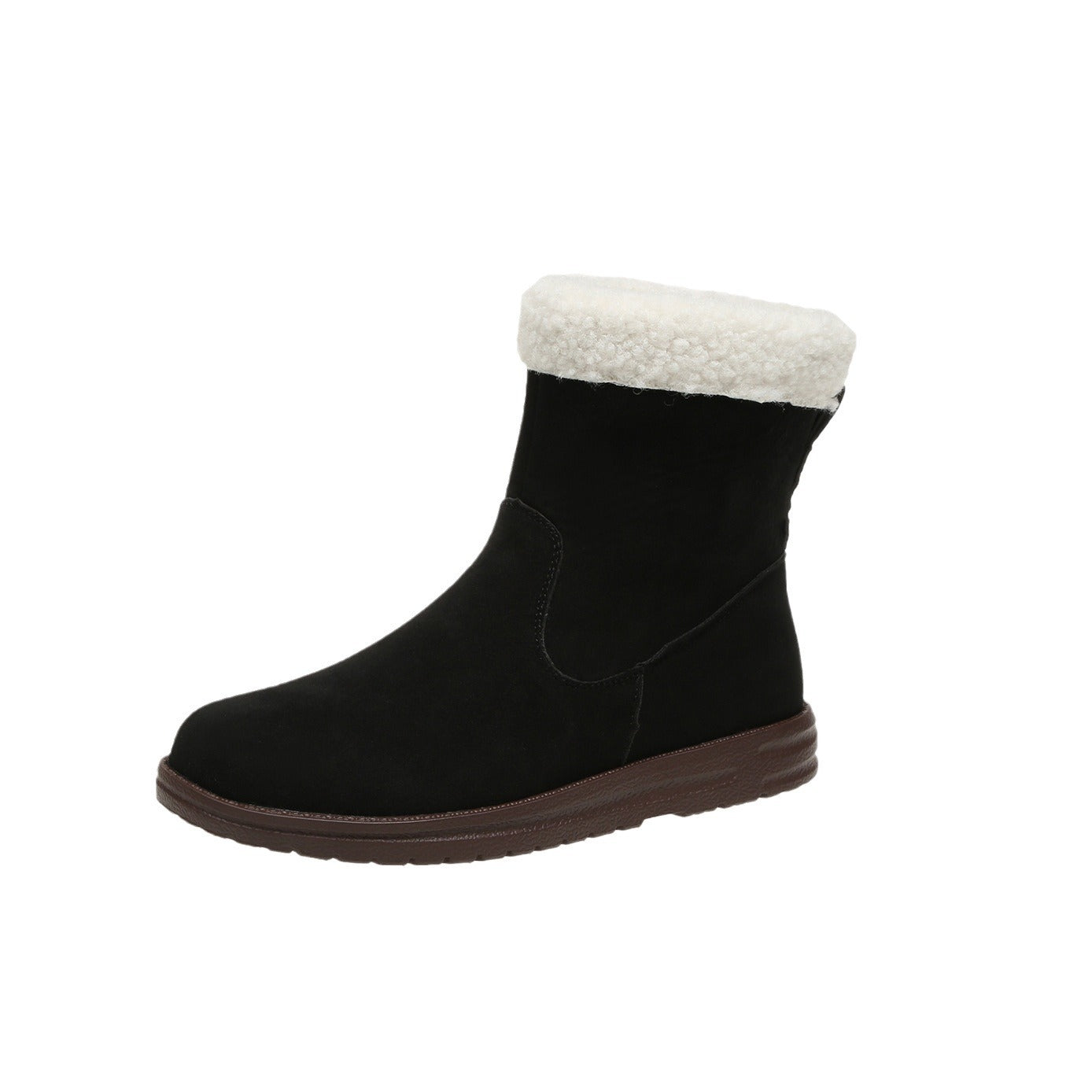 Winter Snow Boots New Fashion Lamb Thickened Warm Fleece Short Boots With Side Zpipper Design Solid Shoes For Women Pi-Mart