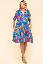 Johnny Collar Babydoll Dress with Side Pockets – Babydoll Dress, Johnny Collar Dress, Pocketed Dress, Button Down Dress, Relaxed Fit Dress