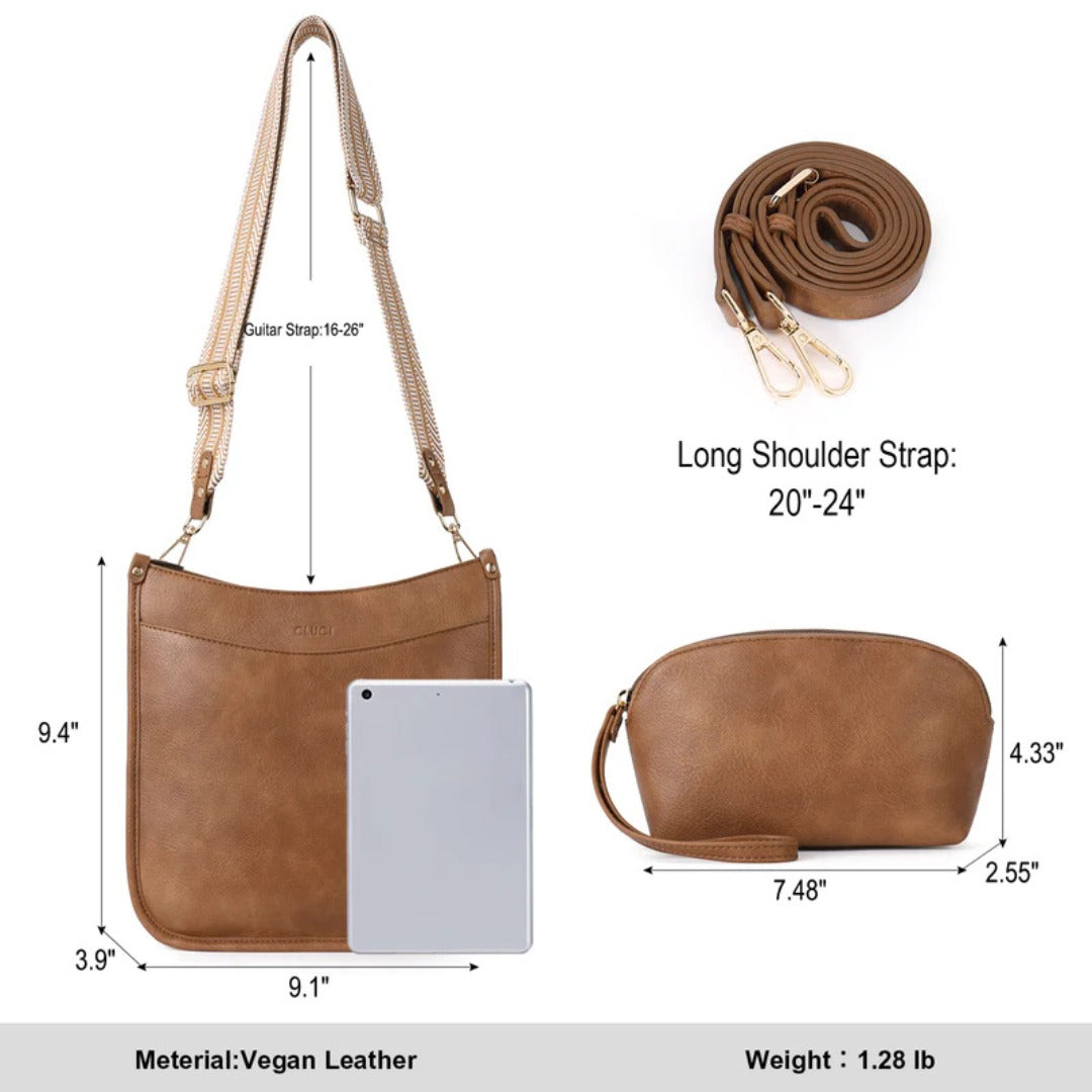 Fashion crossbody shoulder bag, versatile women's crossbody bag with two shoulder straps, small women crossbody bag, Small Crossbody Purse for Women Triple Zip, - SJB-DIAMOND ELITES