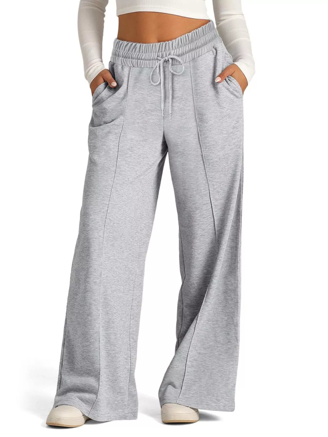 Drawstring Wide Leg Pants THRIXINE
