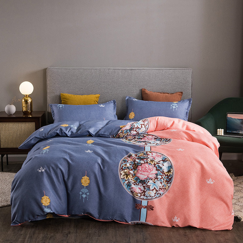 Thickened Brushed Four-piece Winter Bed Sheet And Duvet Cover Three-piece Bedding Set