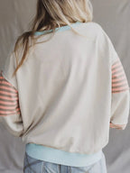 Colorblock Patchwork Drop Shoulder Sweatshirt THRIXINE