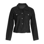 Women's Corduroy Long Sleeve Jacket - Casual Button-Up Coat With Flap Pockets Pi-Mart