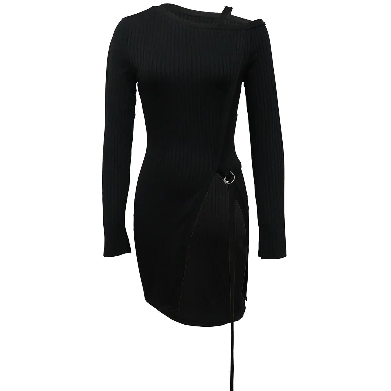 Ladies' Fashion Trend Asymmetrical High Neck Top, Casual Business Versatile, Solid Color Long Sleeved Clothes - SJB-DIAMOND ELITES