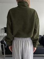 Stylish Zip-Up Long Sleeve Cropped Jacket Trendy & Lightweight Outerwear for a Chic Look Stevvex